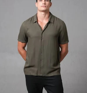 🔥😊CAMISAS CASUALES MANGA CORTA HOMBRE –UNICOLOR,MODERNAS,🔥😊