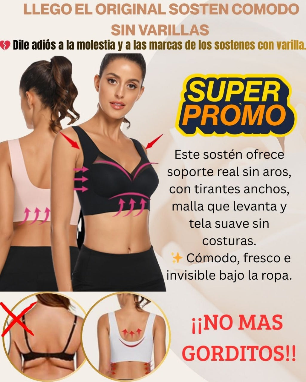 🔥🤩GRAN OFERTA🤯 DE SOSTEN SIN VARILLAS ULTRA COMODO ORIGINAL🔥